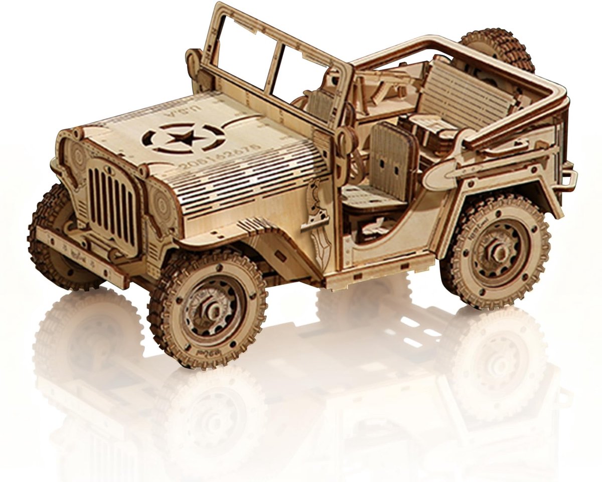 Dailygoods - 3D Houten Puzzel - Doe-het-zelf Jeep Model voor Volwassenen