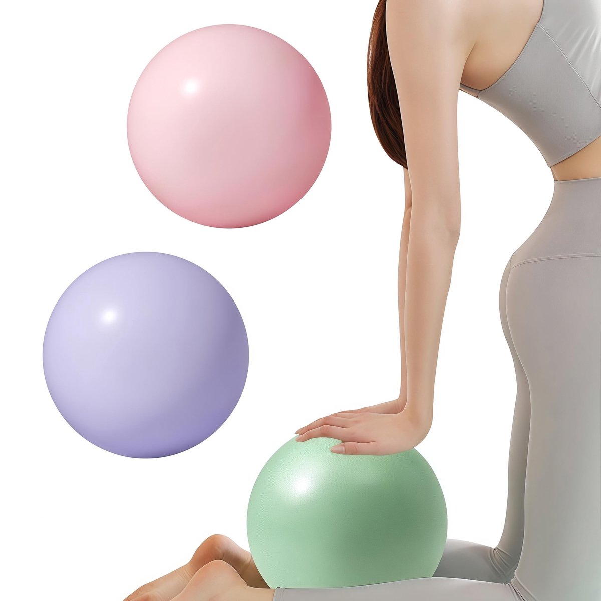 Dailygoods- Pilatesbal 25 cm - Zachte Antislip Gymnastiekbal - Pilates/Yoga Accessoires - Set van 3 - Geschikt voor Fitnessstudio/Thuis