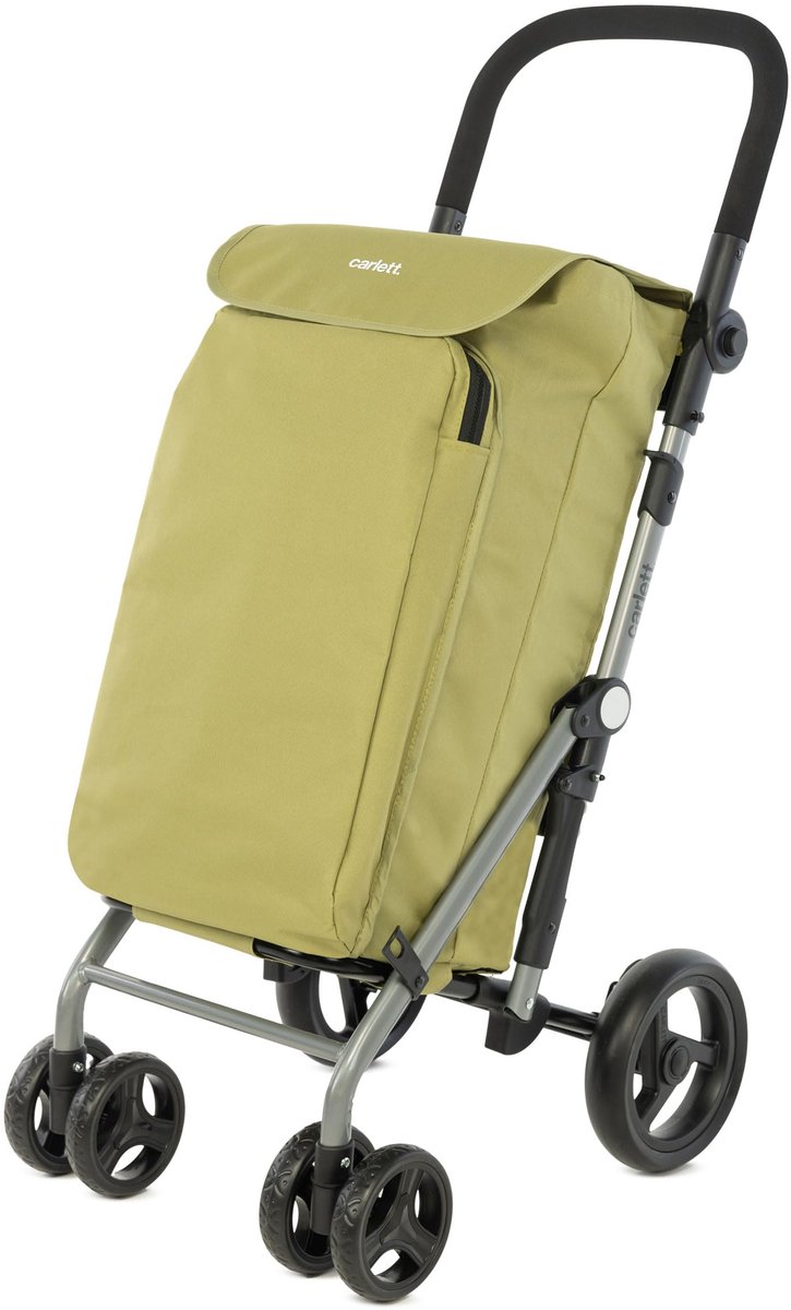 SnelShoppen - Opvouwbare Winkelwagen - Lite Duo Lett430 - Supermarktkar met 4 Wielen - Verstelbaar Stuur en Veiligheidsrem - 48L Uitbreidbare Tas en 1