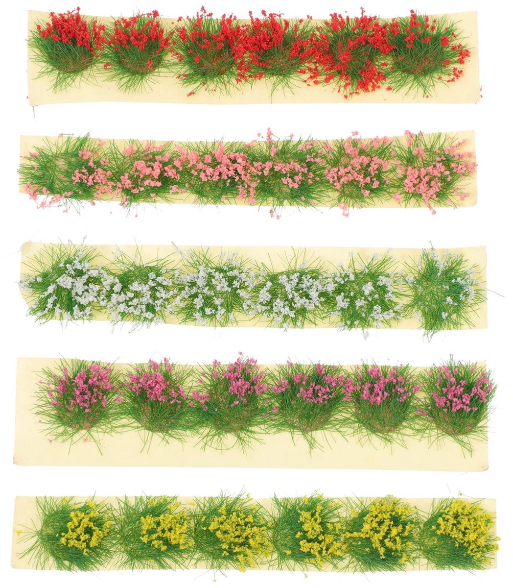 Dailygoods - 5 Stuks Bloemtuft Modelkit - Miniatuur Kunstbosjes voor Tuin en Diorama
