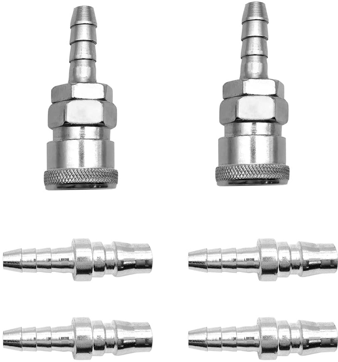 Dailygoods- Persluchtslangkoppeling 8 mm - Gasaansluitingsset - Gassnelkoppelingen - 6 stuks - Hoogwaardig metaal - Duurzaam en luchtdicht - Gasaansluiting