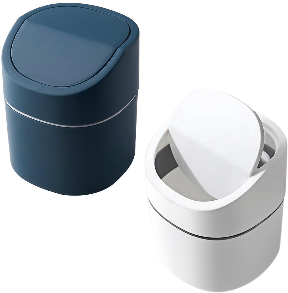 Dailygoods - Set van 2 Mini Vuilnisemmers met Deksel voor Thuis en Kantoor