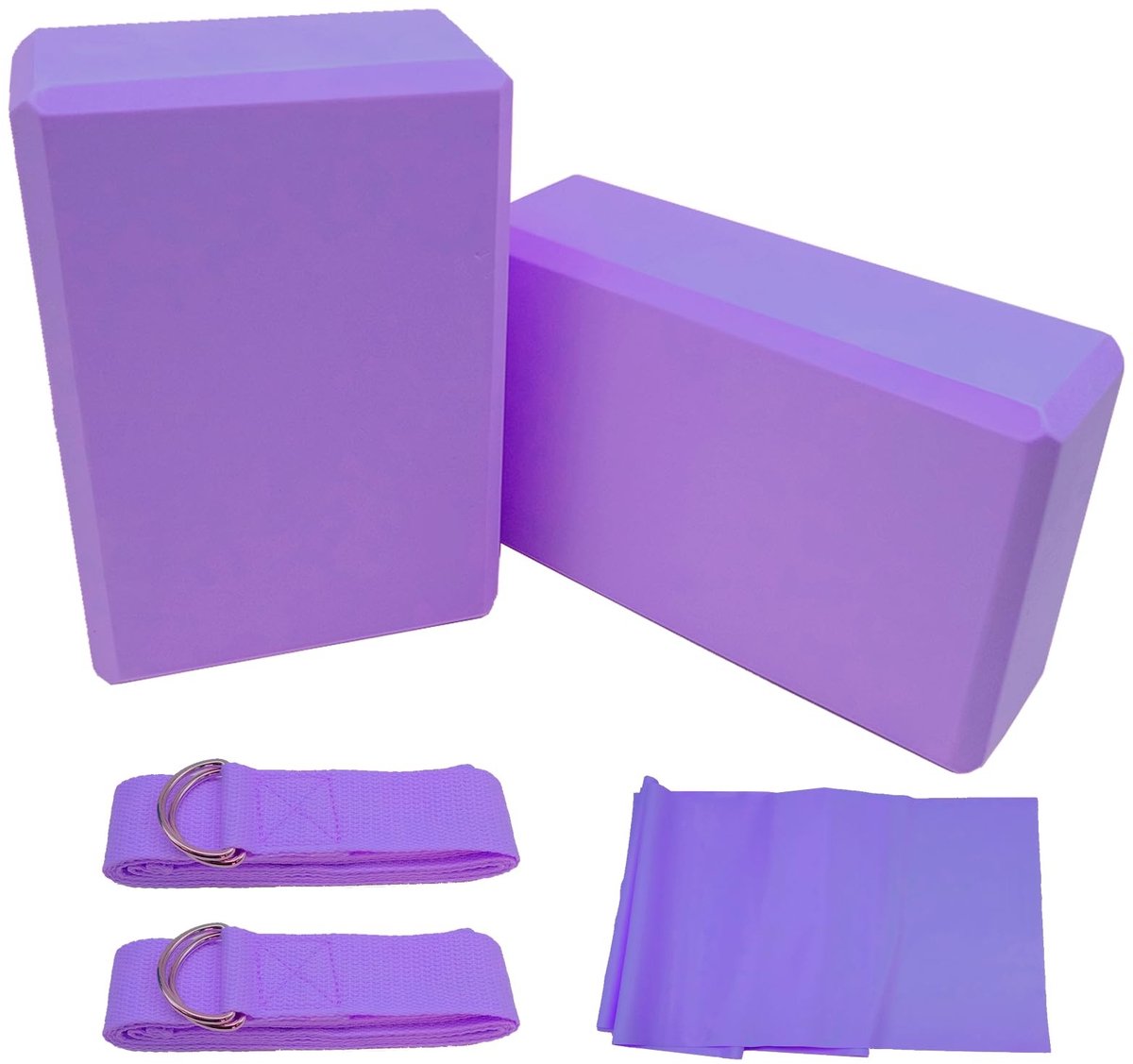 Dailygoods - Yoga Blokken Set van 2 met Band - Lichtgewicht Foam voor Yoga en Pilates