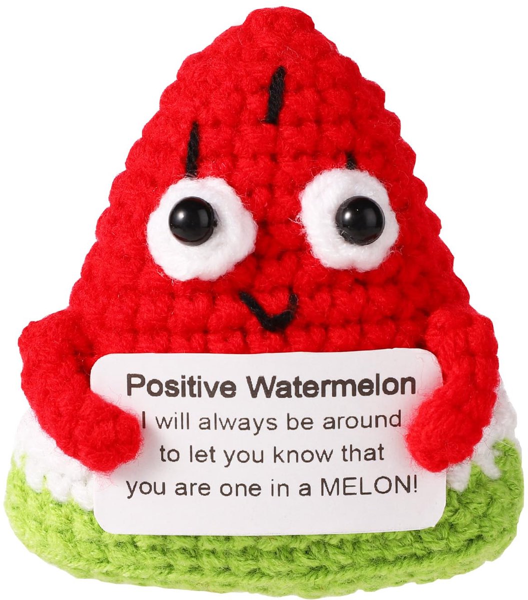 Dailygoods - Positieve Watermeloen Knuffel - Inspirerende Gift voor Iedereen