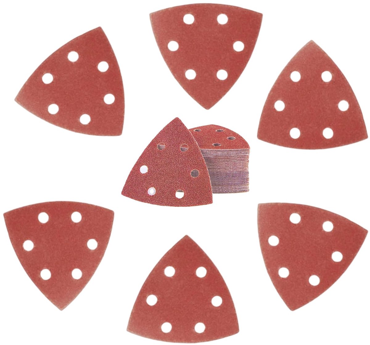 Dailygoods - 60 Stuks Driehoekig Schuurpapier met Klittenbandsluiting