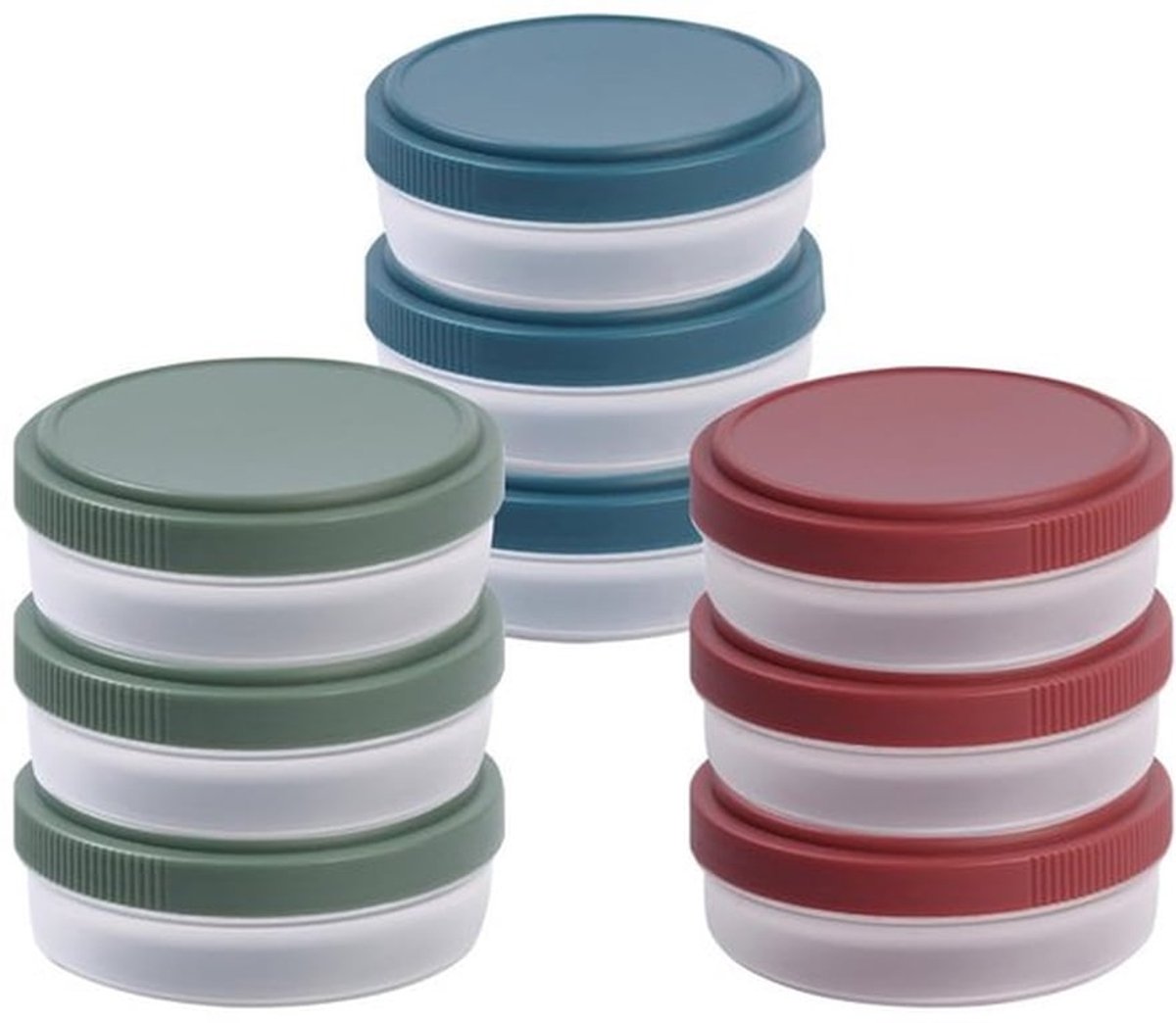 Condimentcontainers set van 9 - Lekvrije voedselcontainers - Mini-saladecontainers 50/75 ml - Draagbare potten voor saus - Verzegeld PP-materiaal - Bestand tegen hoge/lage temperaturen