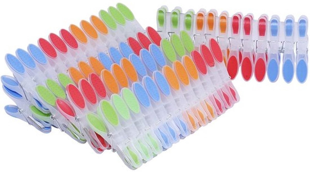 - Kleding Drogen Clips - Sterke Grip - Extra Groot - Non-slip - Kleurvol - Geschikt voor Binnen en Buiten - 72 Stuks