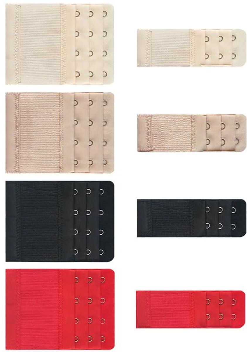 Dailygoods - 8 Stuks BH Verlengers met 4 en 3 Haken voor Dames
