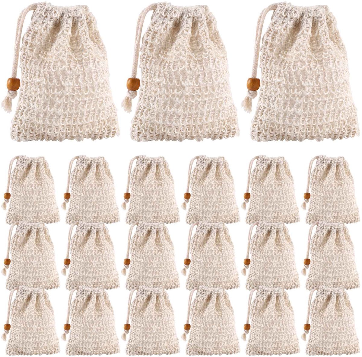Dailygoods - Zeepzakjes van Sisal - 40 Stuks Multifunctionele Zeepbeschermers