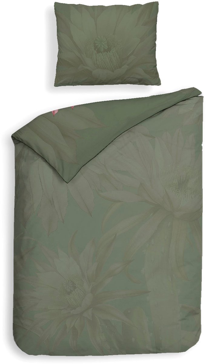 Heckettlane Dekbedovertrek Katoen Satijn Mesa - Forest Green - 100% Katoen-Satijn - Dekbedovertrek 140x200/220cm - Eenpersoons - Santa Fe van Heckettlane — afbeelding 4