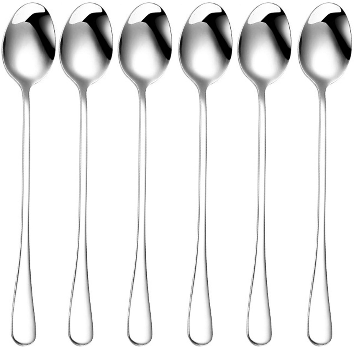 Dailygoods - Latte Löffel Set van 6 Stuks - met Lange Handgreep