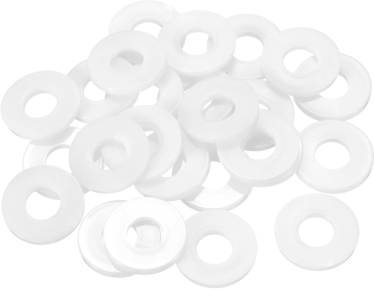 Dailygoods - 25 Stuks M12 Nylon Vlakke Ringen - Voor Schroeven en Sanitaire Reparaties