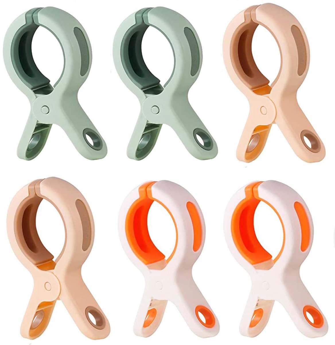 Dailygoods - Grote Kledingknijpers 6 Stuks - Sterke Winddichte Handdoekclips