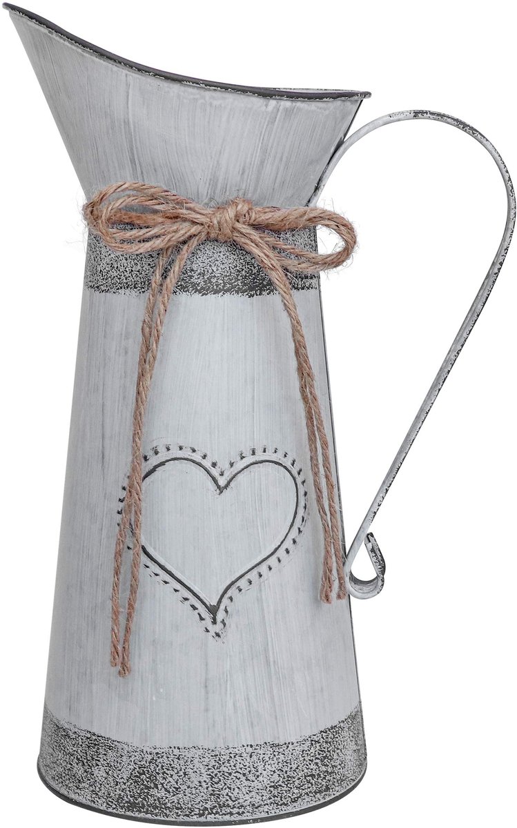 Dailygoods - Vintage Melk Kan Pitcher - Rustieke Vaas met Hartvormig Ontwerp