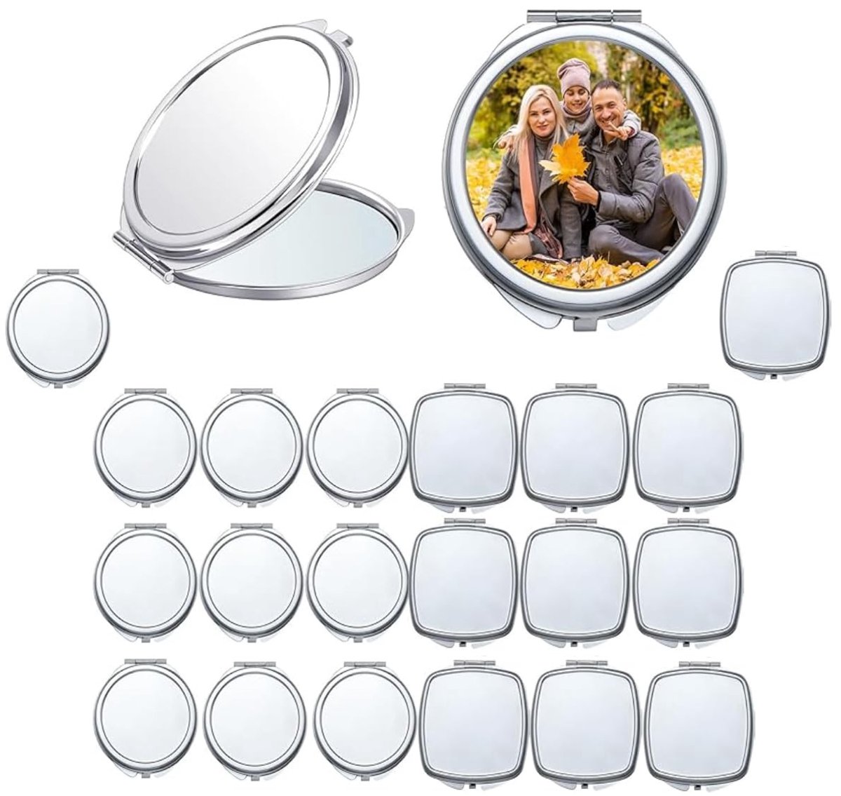 Dailygoods - 20 Stuks Sublimatie Compact Spiegels - Cadeaus voor Vrouwen