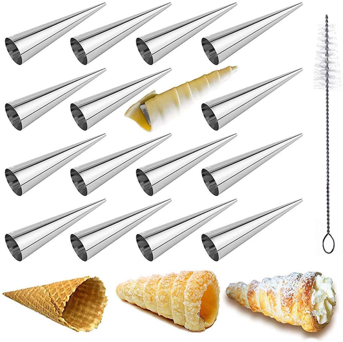 Dailygoods - 30 Stuks Roestvrij Stalen Roomrolvormen voor Gebak en Croissants