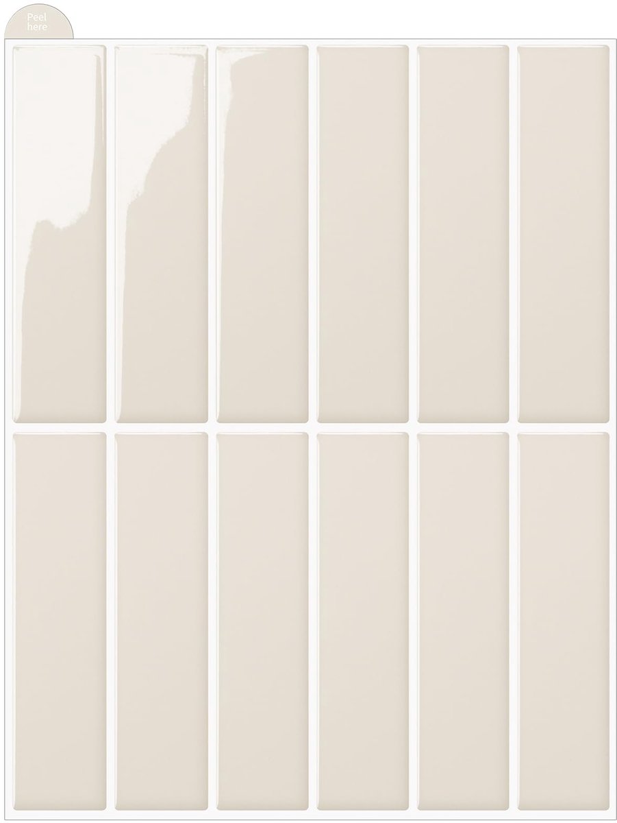 Dailygoods - Beige Zelfklevende Wandtegels - 3D Plakkende Tegels, 10 Vellen