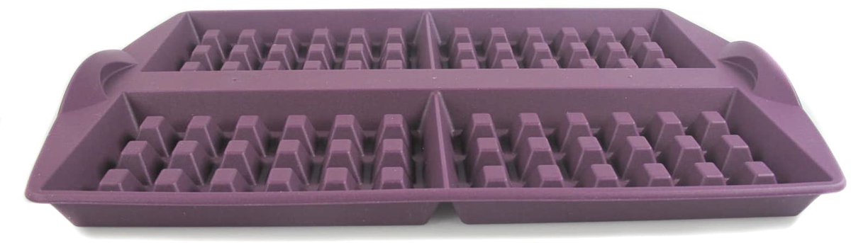 Dailygoods - Siliconen Wafelvorm - Paars - Bak 4 Wafels Tegelijkertijd