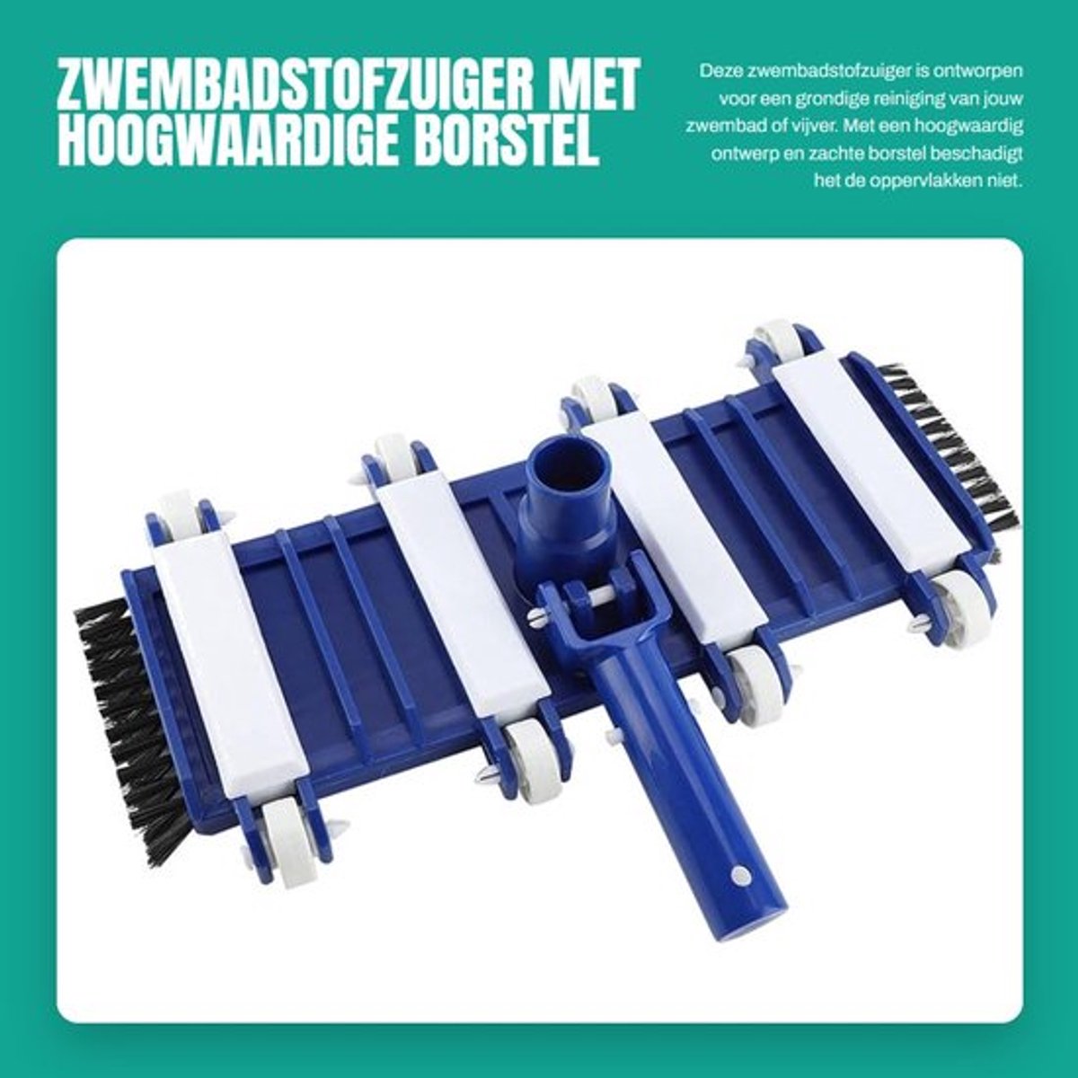 Zwembadstofzuiger Hoogwaardige Materialen - Zwembadreiniger - Bodemzuiger - Vacuümkop - Handgreep voor Verlengstokken - Geschikt voor Zwembaden en Visvijvers - Zwembadborstel