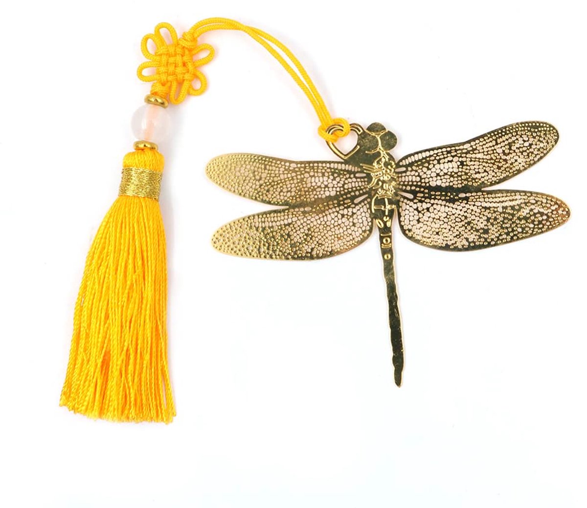 Dailygoods - Metalen bladwijzer - Libelle bladwijzer - Uniek cadeau voor boekenliefhebbers - Gouden messing - Duurzaam en stevig - Geschikt voor bibli...