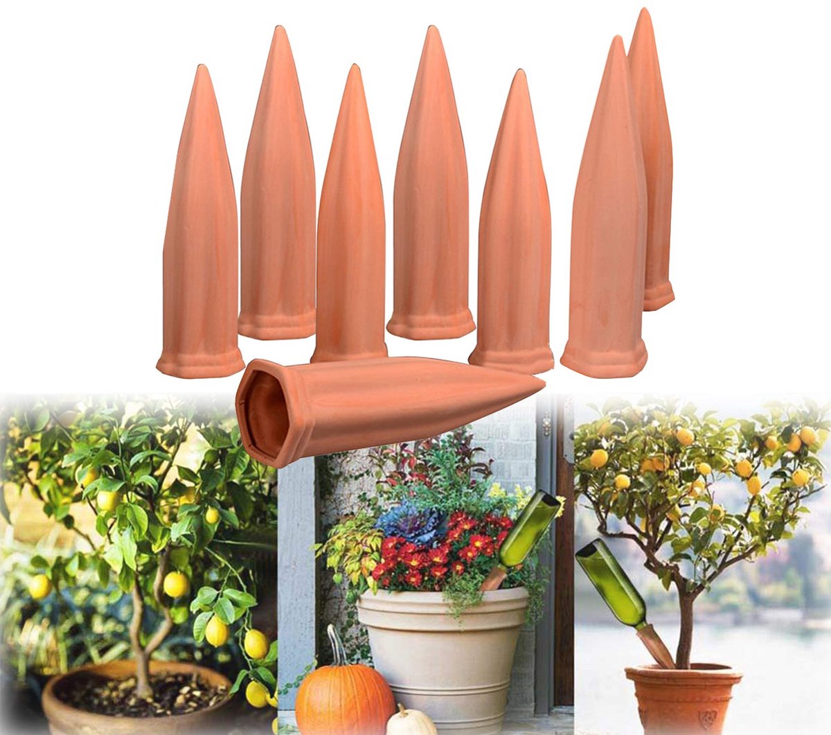 Dailygoods - Automatische Keramische Irrigatieset - 8 Stuks Waterdispenser met Tuingereedschap