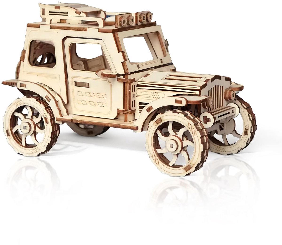 Dailygoods - 3D Houten Puzzel - Mechanisch Terreinvoertuig Modelbouwset
