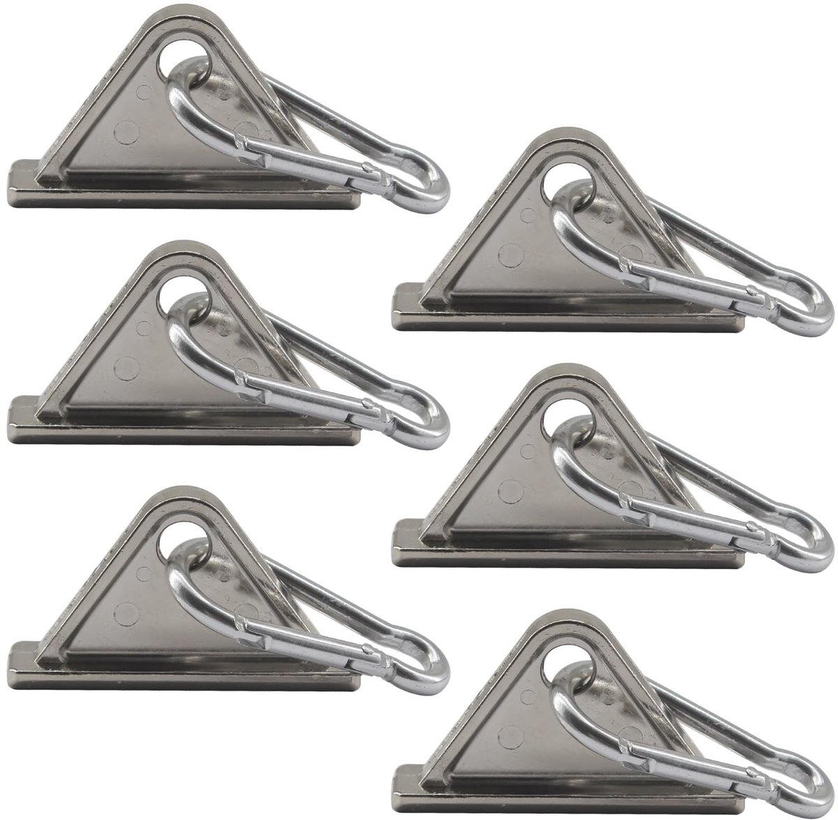 Dailygoods - Zinklegering Driehoek Schuifhaak met Karabijnhaak - 6 Stuks
