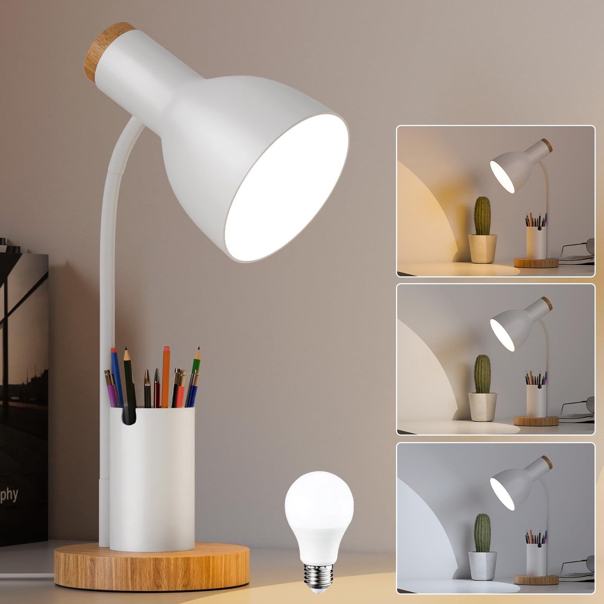 Dailygoods - Bureaulamp met Pennenhouder - Verstelbaar en Modern Ontwerp