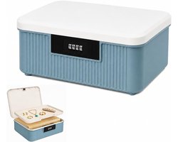 KZQ Blauwe Dubbellaagse Opbergdoos met Cijferslot (9 Liter) – Geschikt voor het bewaren van medicijnen, snoep en waardevolle spullen.