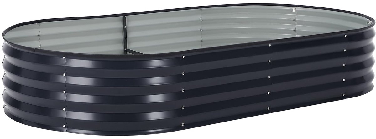 Verhoogde Plantenbak Metaal 180x90x30 cm – Grijs – Met PVC Hoes en Vogelnet – Weerbestendige Moestuinbak voor Groenten, Kruiden en Bloemen – Eenvoudig te Monteren – Inclusief Handschoenen – Geschikt voor Tuin, Patio en Balkon