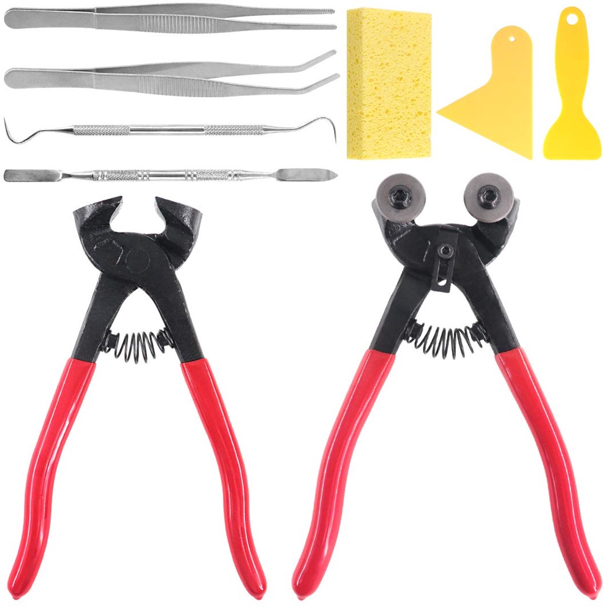 Dailygoods - 9-Delige Mozaïekgereedschapsset - Inclusief Glazen Mozaïektang en Tegeltang