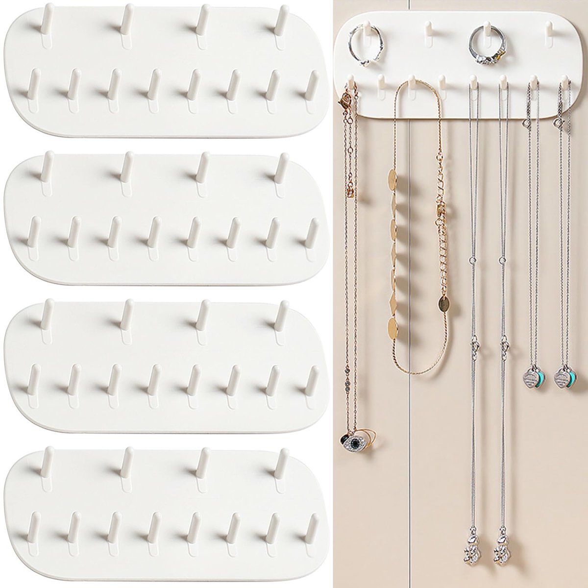 Dailygoods - 4 Stuks Sieradenstand Houder met 48 Gaten