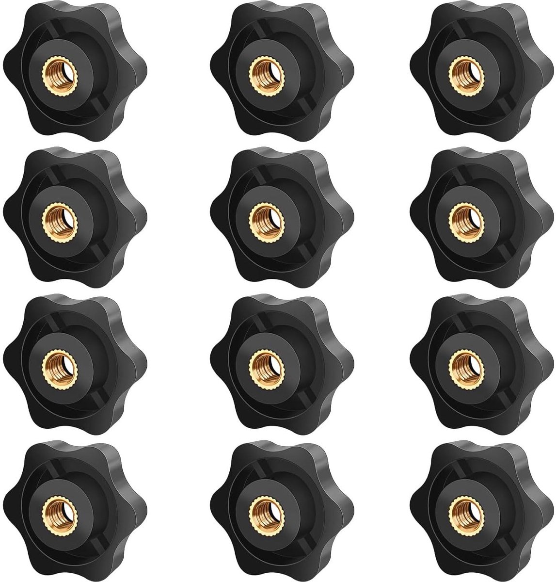 Dailygoods - Star Grip Moer M8 - 12 Stuks Knurled Screw voor Meubilair en Apparatuur