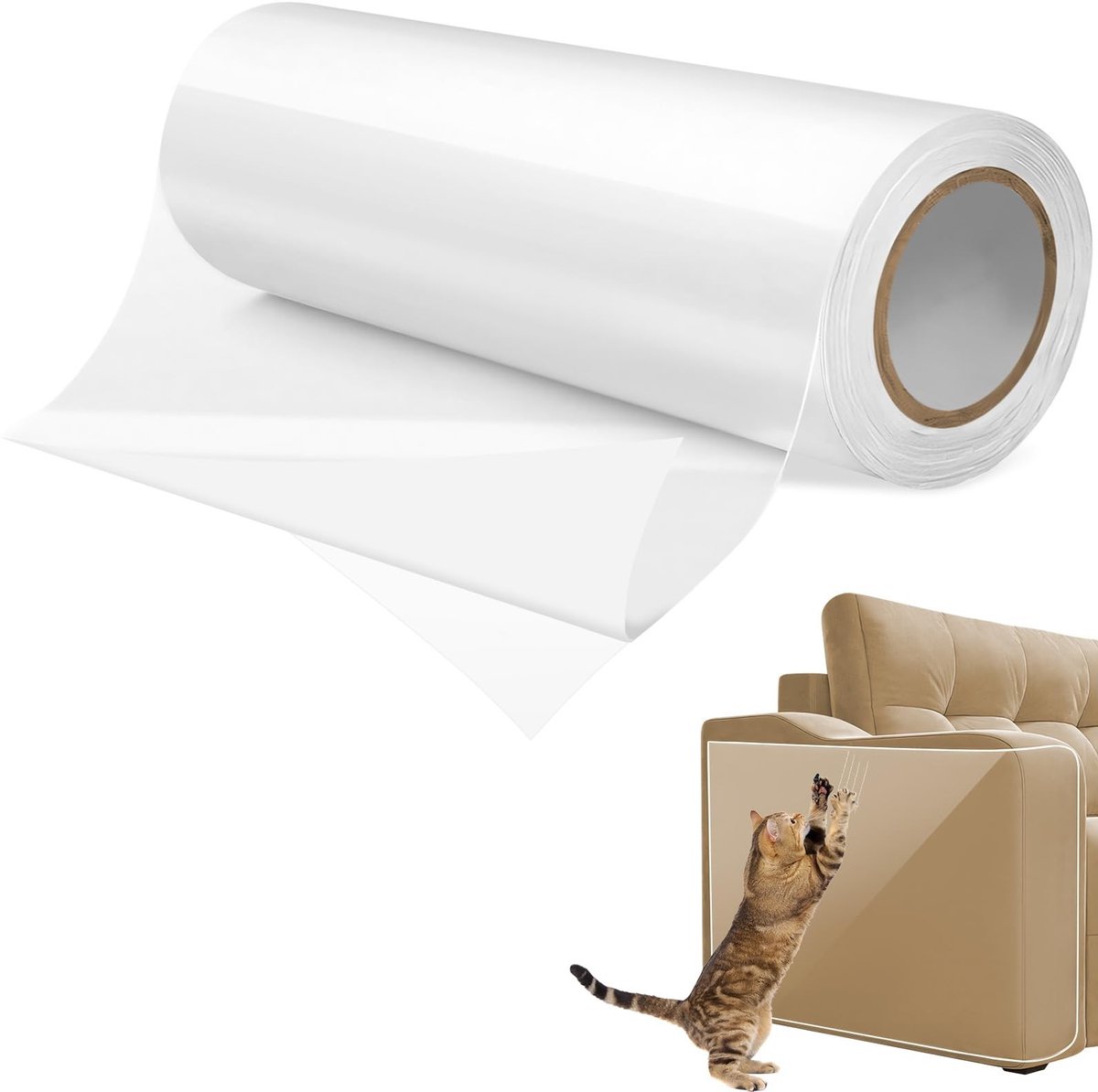Dailygoods- Krasfolie 30 cm x 5 m - Zelfklevend - Transparante Meubelbescherming - Anti-kras Bescherming - Flexibele Krabfolie - Geschikt voor Banken en Muren
