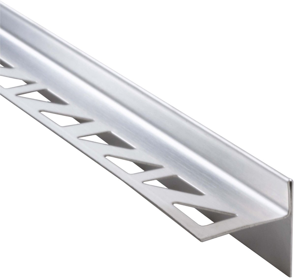 Dailygoods- Afschotwig 148 cm Rechts - Afschotprofiel 10 mm - Tegelprofiel RVS - Wigvormige Tegellijst - Roestvrij Staal - Corrosiebestendig - Doucheprofiel