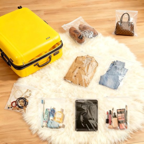 Hersluitbare Opbergzakken - Plastic Zakken Rits - Kleding Opbergen - Waterdicht Stofdicht - 35 x 45 cm - Transparant — afbeelding 2