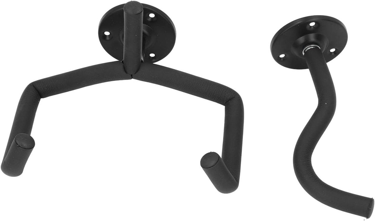 Gitaarwandhouder - Gitaarhanger Muur - Instrumenten Opbergen - Sterk Metalen Ontwerp - Set van 2 - Zwart