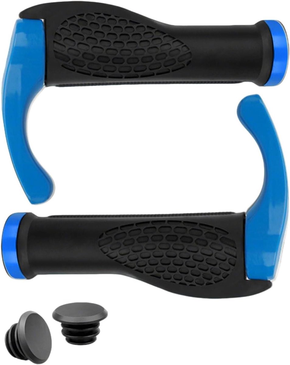 Fietshandgrepen - Stuurgrepen Racefiets - Comfortabel Fietsen - Betrouwbaar Vergrendelingssysteem - 17 x 12 x 3 cm - Blauw