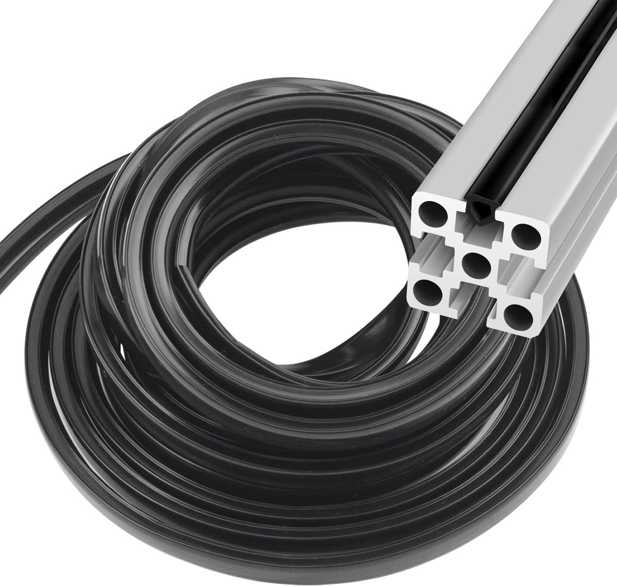 Dailygoods - 10 m Aluminium Profiel Groefafdekking - Zachte PVC Beschermstrip