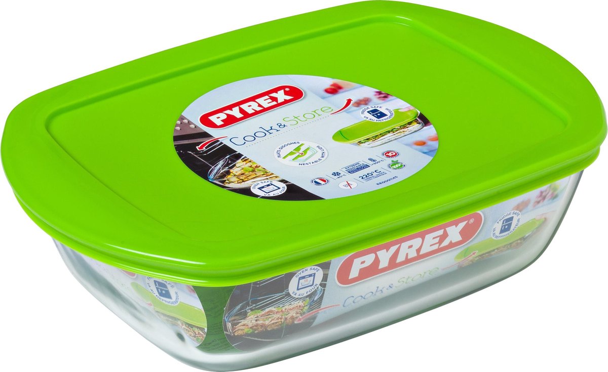 Bol Com Pyrex Cook Store Schaal Rechthoek Inclusief Deksel Borosilicaatglas 1 1 Liter