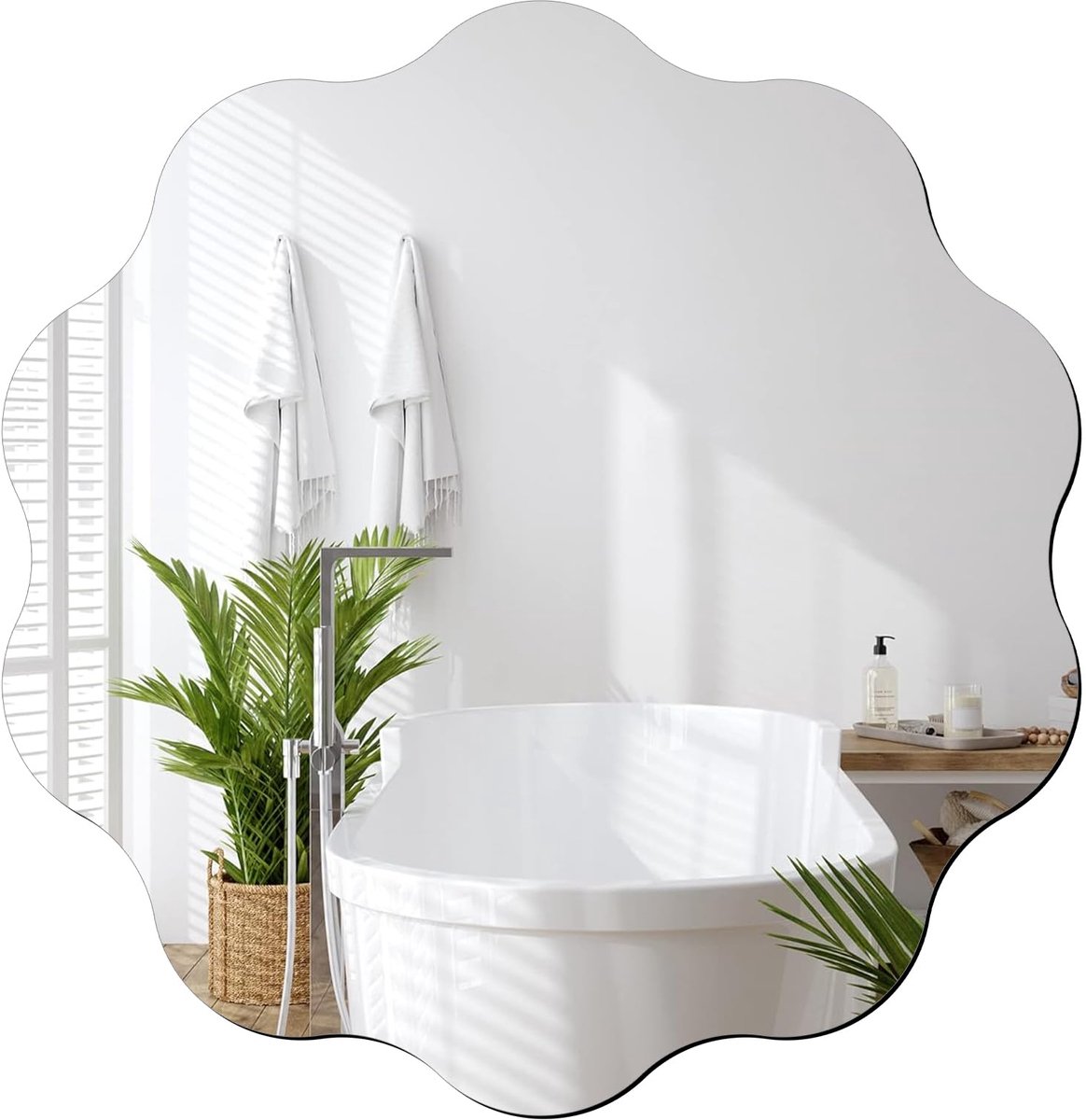 SnelShoppen - Zelfklevende Ronde Spiegel 30cm - Frameloze Acryl Muurdecoratie voor Badkamer en Woonkamer - Modern Design, Eenvoudig te Plakken