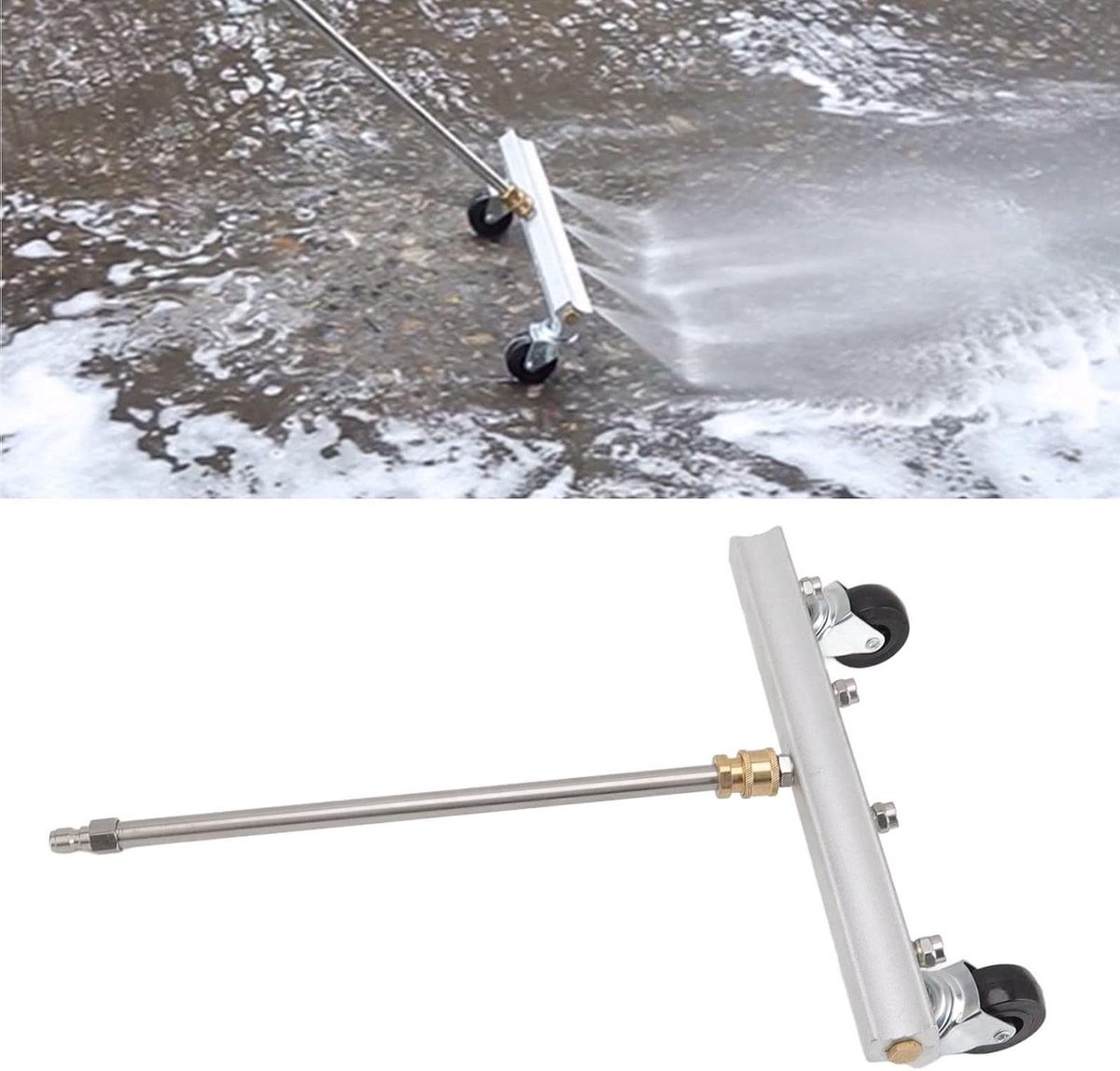 Onderstel Reiniger - Hogedrukreiniger Accessoire - Auto Reinigen - 4 Jets - 32.5cm - Zilver