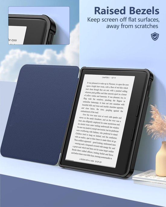 Kobo Libra Colour Hoes - E-reader Cover - Bescherming E-reader - Automatische Slaap/Waakfunctie - 7 inch - Nachtblauw van Kobo — afbeelding 2