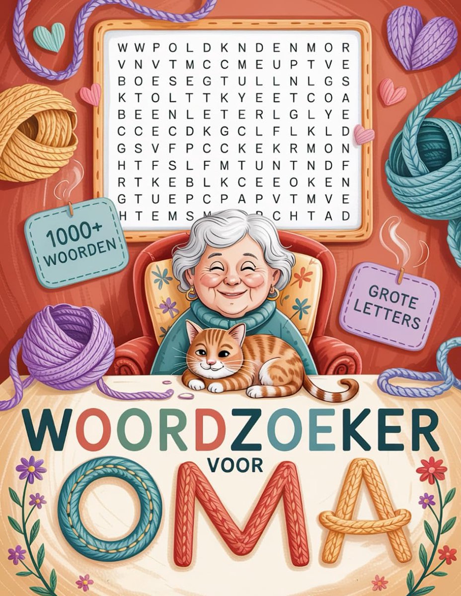 SnelShoppen - Woordzoeker Voor Oma - Puzzelplezier Met Grote Letters Voor Volwassenen & Senioren - Meer Dan 1000 Hartelijke Woorden - Ontspanning Voor