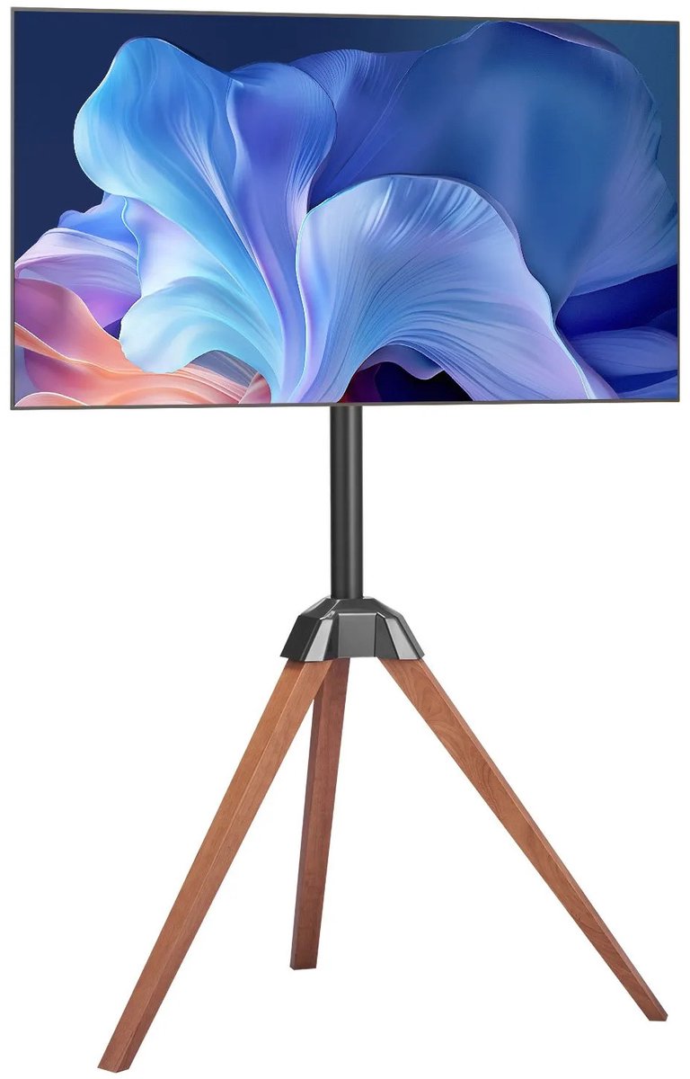 Emvae Tv Standaard - Tv beugel - Tv voet - Vloerstandaard Tv - Draaibaar en In Hoogte Verstelbaar - 40-65 Inch - Tot 45 kg draagvermogen - VESA 100x100 - VESA 600x400