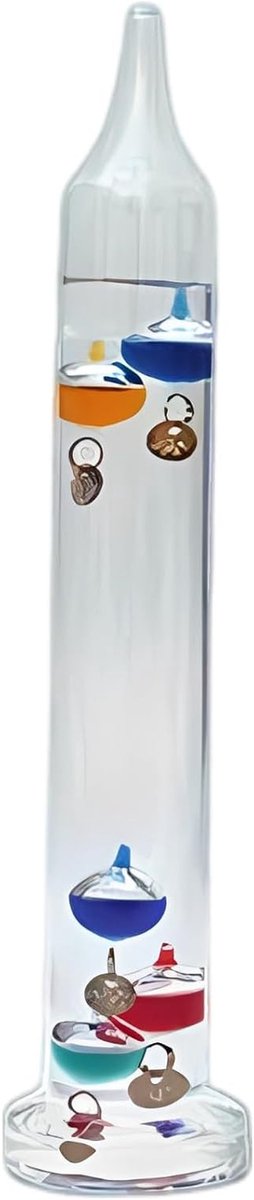 Galileo Thermometer - Glazen Thermometer - Temperatuur Meten - Romeinse Kolom Design - 27.5 cm - Multicolor