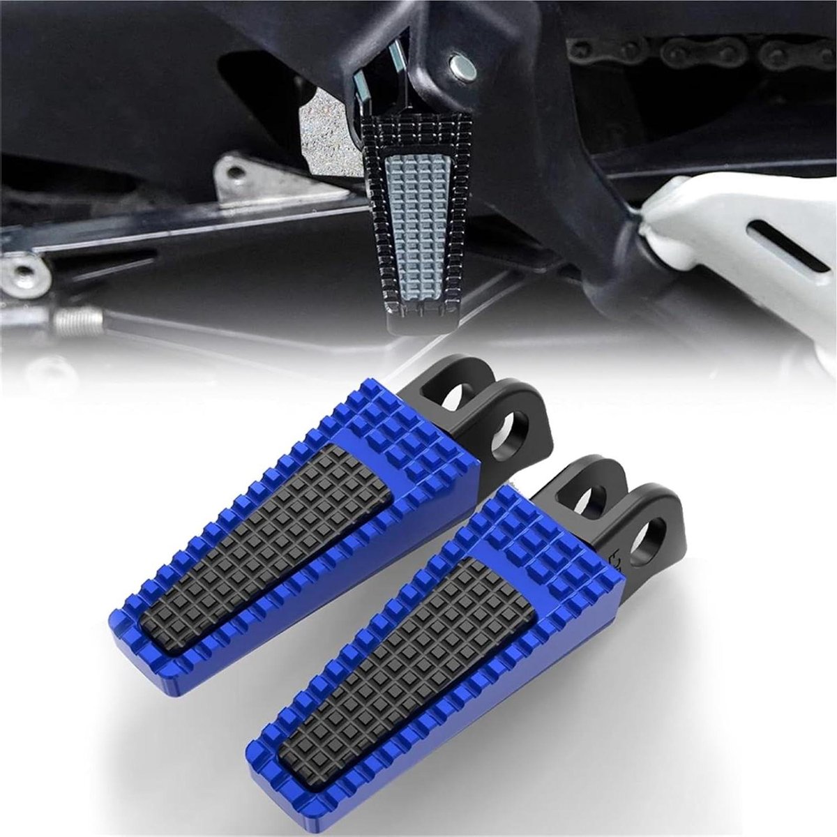 Motorfiets Voetsteunen Achter - Passagierssteunen Motor - Comfortabel Rijden - Antislip Rubber Grip - 300 Gram - Zwart
