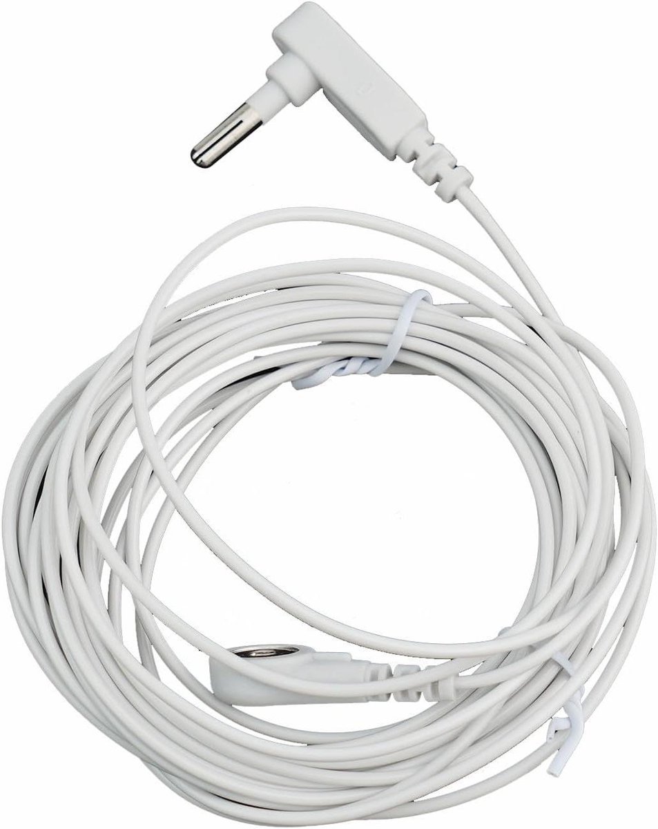 Aardingskabel - Grounding kabel - Welzijn bevorderen - Met veiligheidsweerstand - 45 meter - Wit