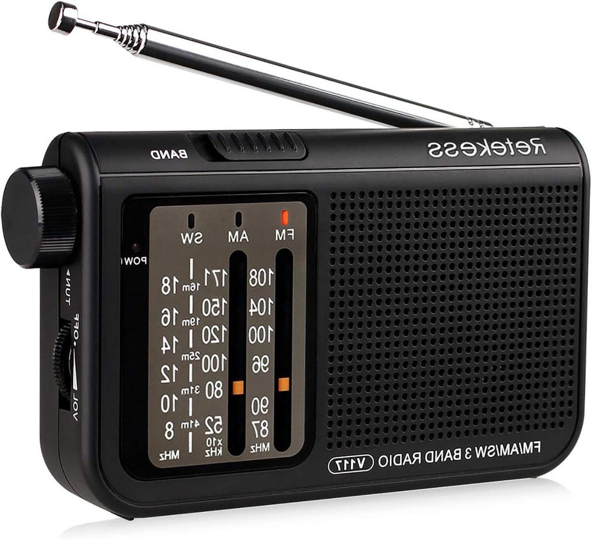 Draagbare Radio - Zakradio FM AM - Muziek Luisteren - Uitschuifbare Antenne - 10 x 6.9 x 1 inch - Zwart