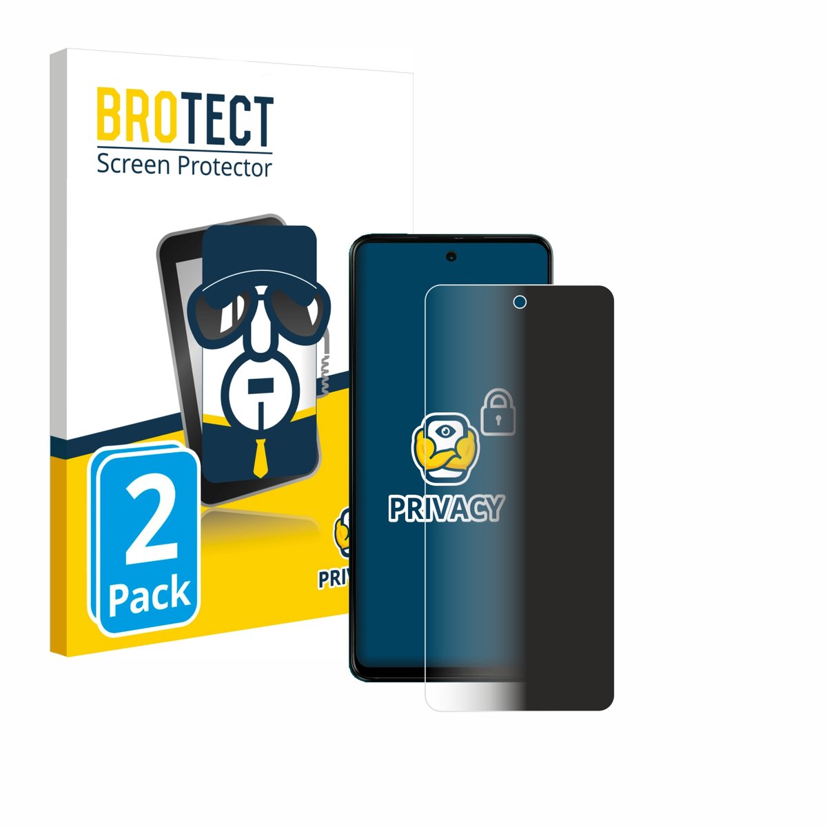 BROTECT - privacy screenprotector voor Motorola Moto G04s - Folie Beschermfolie Blauwlichtfilter 2 Stuks